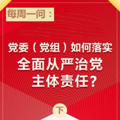 党委(党组)如何落实全面从严治党主体责任?(下)
