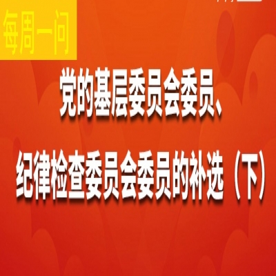 党的基层委员会委员、记录检查委员会委员的补选(下)