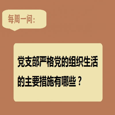 党支部严格党的组织生活的主要措施有哪些?