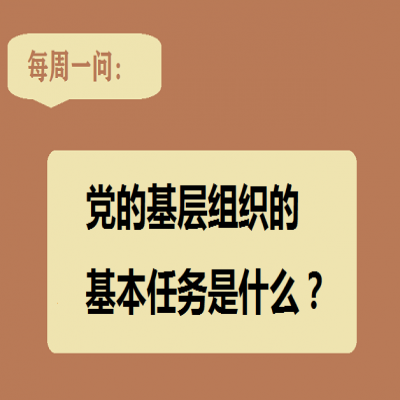 党的基层组织的基本任务是什么?